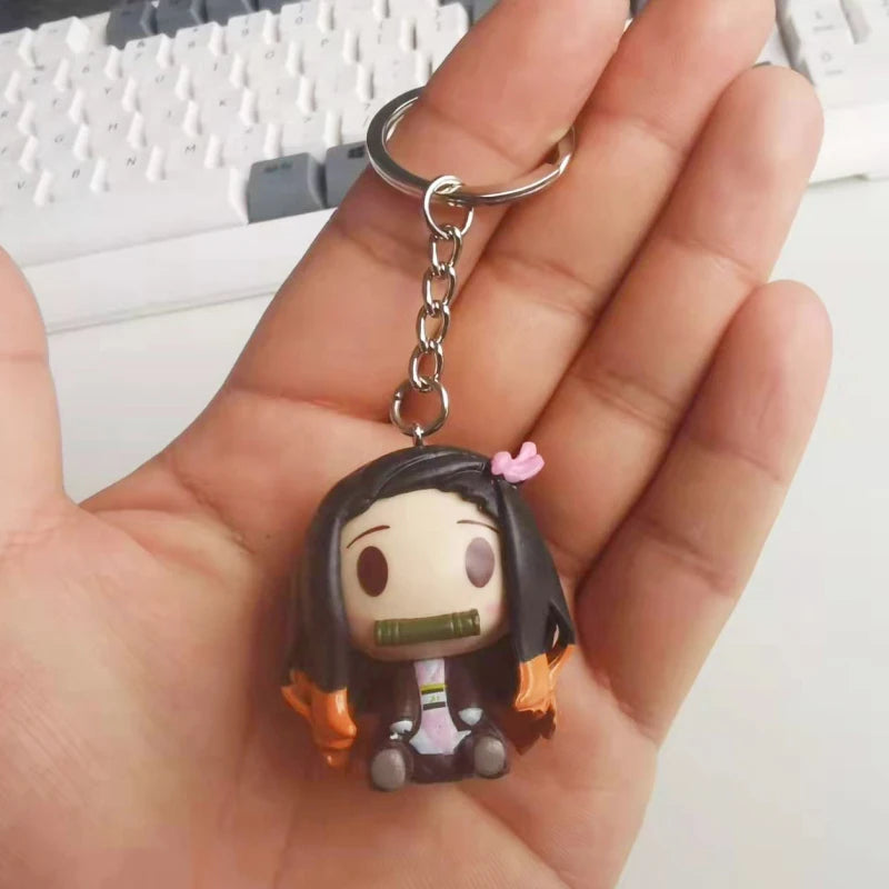 Demon Slayer Anime Keychain Nezuko Tanjirou Inosuke Zenitsu Figure Toy
