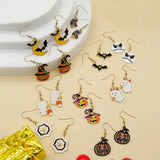 Demon Slayer Halloween Earrings Drop Horror Ghost Pumpkin Bat Accessory