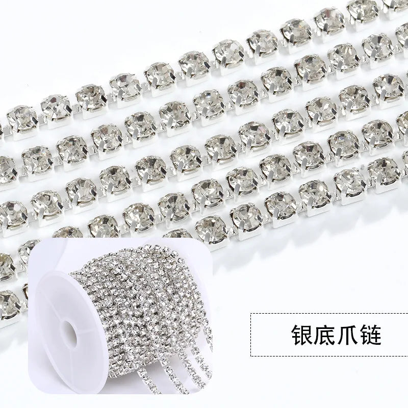 Sparkling Rhinestone Claw Chain Bracelet Crown Accessory