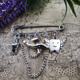 Dental Office Love Teeth Charm Brooch Gift