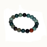Alashan 100% Natural Agate 9.8mm Dark Green Bead Bracelet Men Women