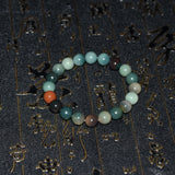 Alashan 100% Natural Agate 9.8mm Dark Green Bead Bracelet Men Women