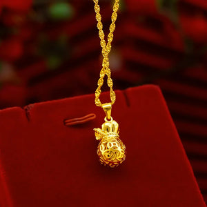 18K Lucky Purse Pendant Necklace Woman Clavicle Chain Jewelry