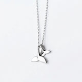 925 Silver Mermaid Tail Necklace Dolphin Charm Pendant Jewelry