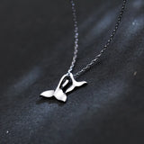 925 Silver Mermaid Tail Necklace Dolphin Charm Pendant Jewelry
