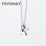925 Silver Mermaid Tail Necklace Dolphin Charm Pendant Jewelry