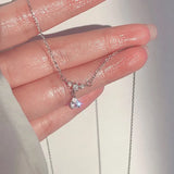 925 Silver Necklace Water Zircon Pendant Choker Charms