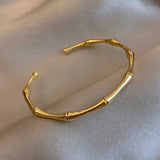 Bamboo Shape Adjustable Size Bracelet For Women