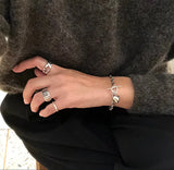 Heart Chain Bracelet Women 100% S925 Silver Fine Jewelry