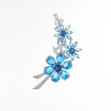 CZ Stone Flower Brooch Pin Plated Wedding Party Corsage