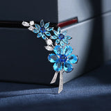 CZ Stone Flower Brooch Pin Plated Wedding Party Corsage