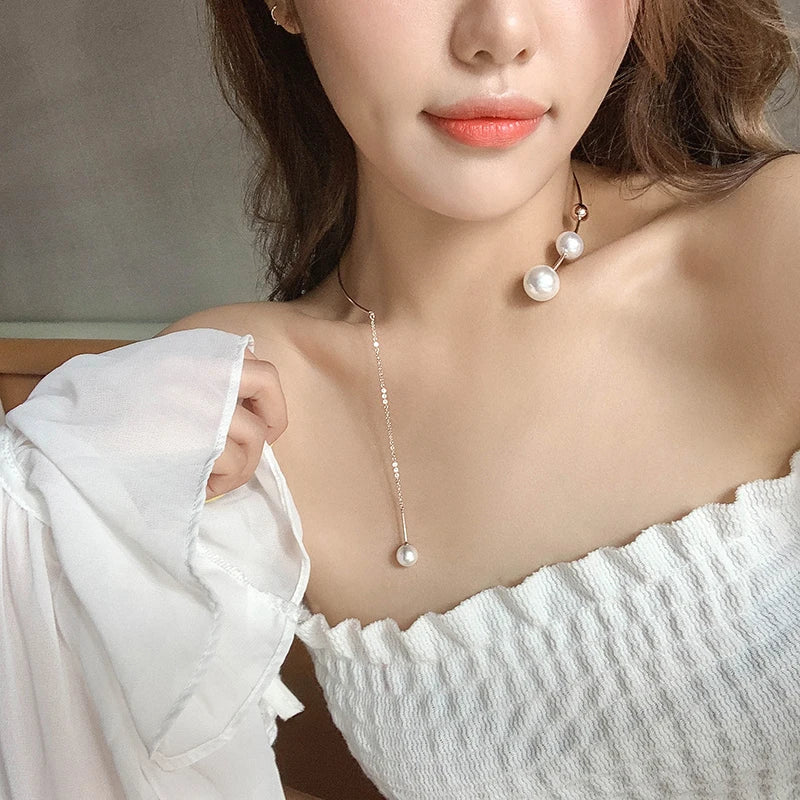 Lightning Pearl Necklace Choker Collar Immortal Gas