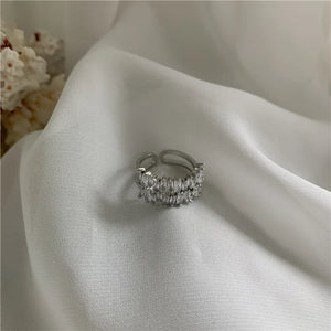French Snakesbone Braided Double Cross Chain Index Finger Retro Ring