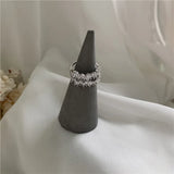 French Snakesbone Braided Double Cross Chain Index Finger Retro Ring