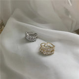 French Snakesbone Braided Double Cross Chain Index Finger Retro Ring