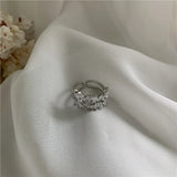 French Snakesbone Braided Double Cross Chain Index Finger Retro Ring