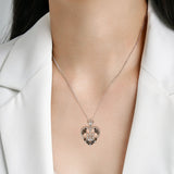 Zircon Pendant Necklace 925 Silver Set Chain Birthday Gift