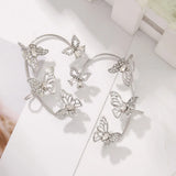 Rhinestone Butterfly Ear Cuff Crystal Earrings