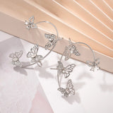 Rhinestone Butterfly Ear Cuff Crystal Earrings