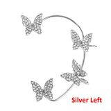 Rhinestone Butterfly Ear Cuff Crystal Earrings
