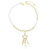 Charm Pearl Necklace Tassel Star Pendant Jewelry Gift