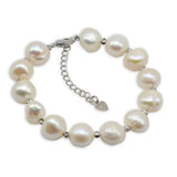 Baroque Red Pearl Bracelet Adjustable Silver Girly Style