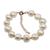 Baroque Red Pearl Bracelet Adjustable Silver Girly Style