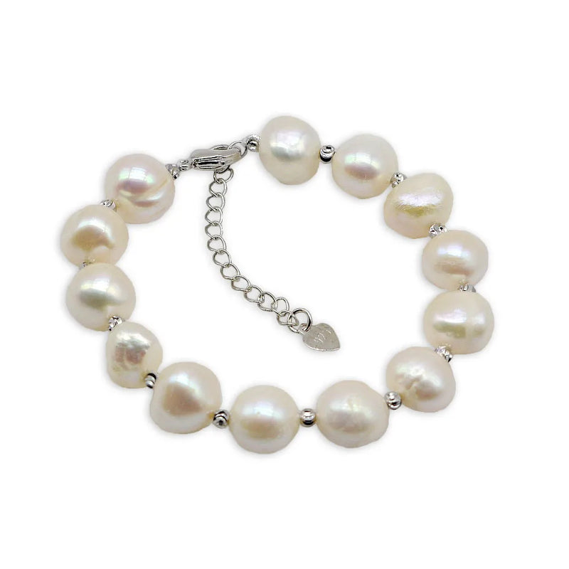 Baroque Red Pearl Bracelet Adjustable Silver Girly Style