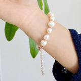 Baroque Red Pearl Bracelet Adjustable Silver Girly Style