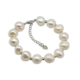 Baroque Red Pearl Bracelet Adjustable Silver Girly Style
