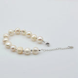 Baroque Red Pearl Bracelet Adjustable Silver Girly Style
