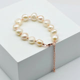 Baroque Red Pearl Bracelet Adjustable Silver Girly Style