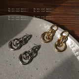 Personalized 14K Plated Knot Earrings with S925 Silver Needle