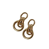 Personalized 14K Plated Knot Earrings with S925 Silver Needle