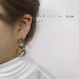 Personalized 14K Plated Knot Earrings with S925 Silver Needle