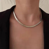 Fish Scale Shape Stainless Steel Choker Necklace for Women