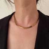 Fish Scale Shape Stainless Steel Choker Necklace for Women