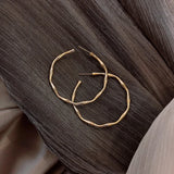 Golden Bamboo Shape Hoop Earrings, Wedding Party Jewelry
