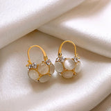 Opals Flower Basket Pendant Earrings for Girls
