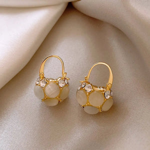 Opals Flower Basket Pendant Earrings for Girls