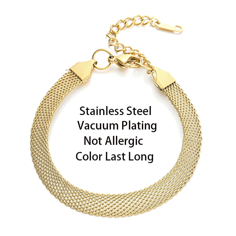 Vintage Reticular Weave Stainless Steel Bracelet for Women