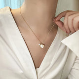 Shell Pearl Pendant Chain Short Necklace Jewelry for Women
