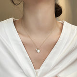 Shell Pearl Pendant Chain Short Necklace Jewelry for Women