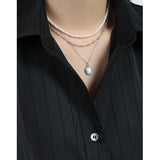 Joker Synthetic Opal S925 Silver Necklace Female Jewelry