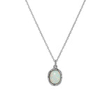 Joker Synthetic Opal S925 Silver Necklace Female Jewelry