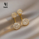 Woven Wire Wrapped Round Zircon Hanging Earrings
