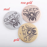 Stainless Steel Oval Tag Laser Engraved Charm 15*20mm