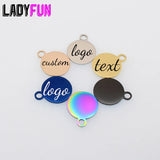 Engraving Laser Logo Stainless Steel Charm 18mm