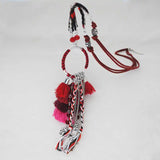 Three-Layer Linen Cotton Sweater Necklace 32" Length