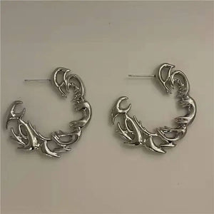 Butterfly Silver Flame Earrings for Women